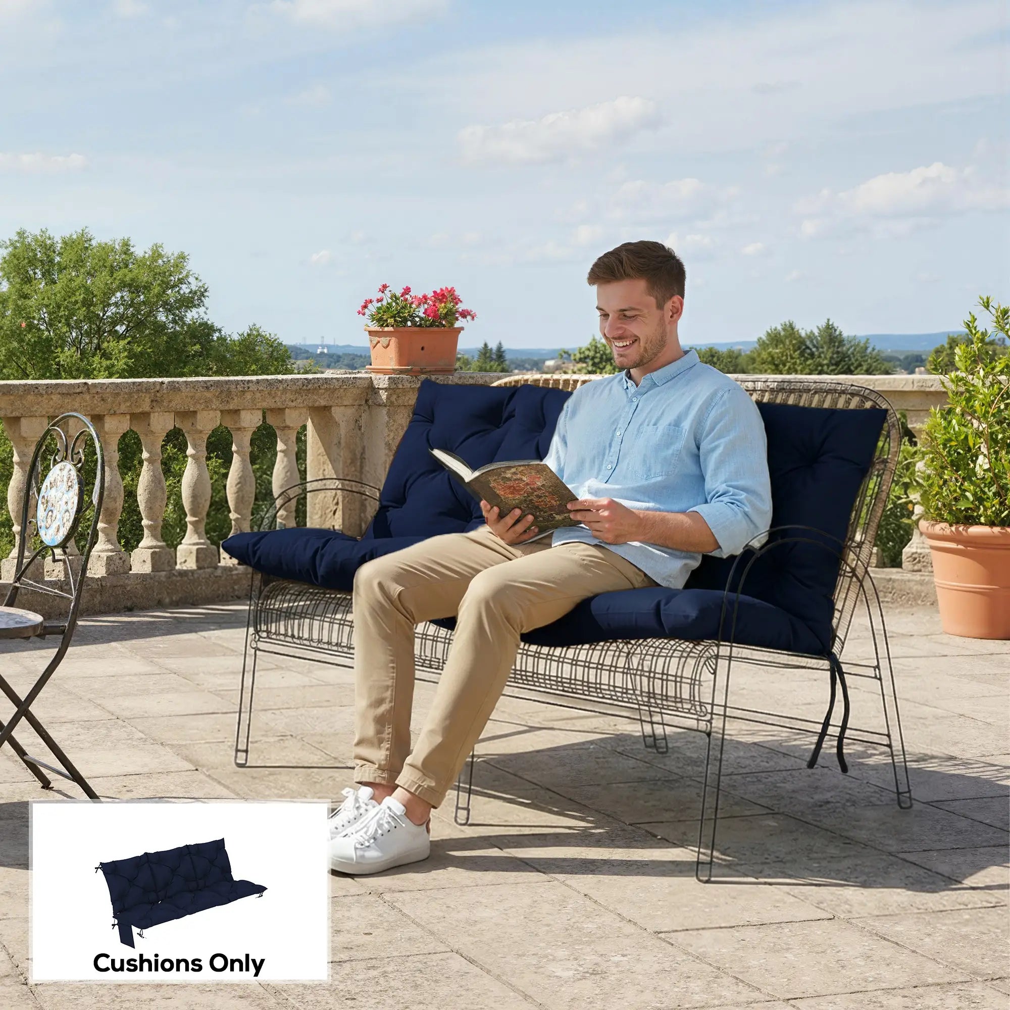 Water-Repellent Bench Cushion, 59.1