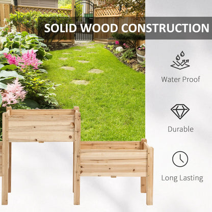 Freestanding Wooden Plant Stand, 3 Tier Raised Garden Bed, Natural Elevated Garden Beds at Gallery Canada