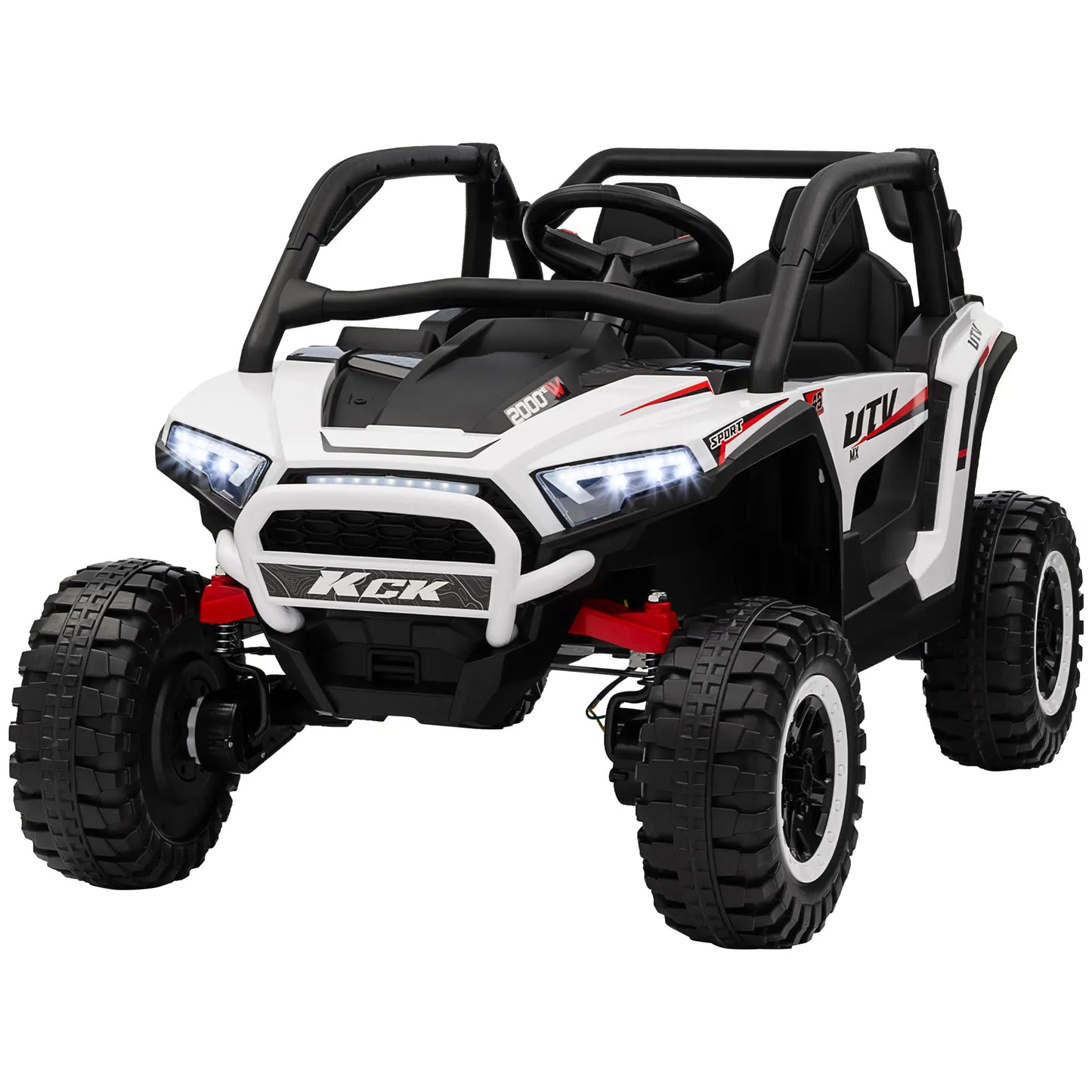 2 Seater 24V 7AH Electric Ride On Truck, White Electric Toy Cars White at Gallery Canada