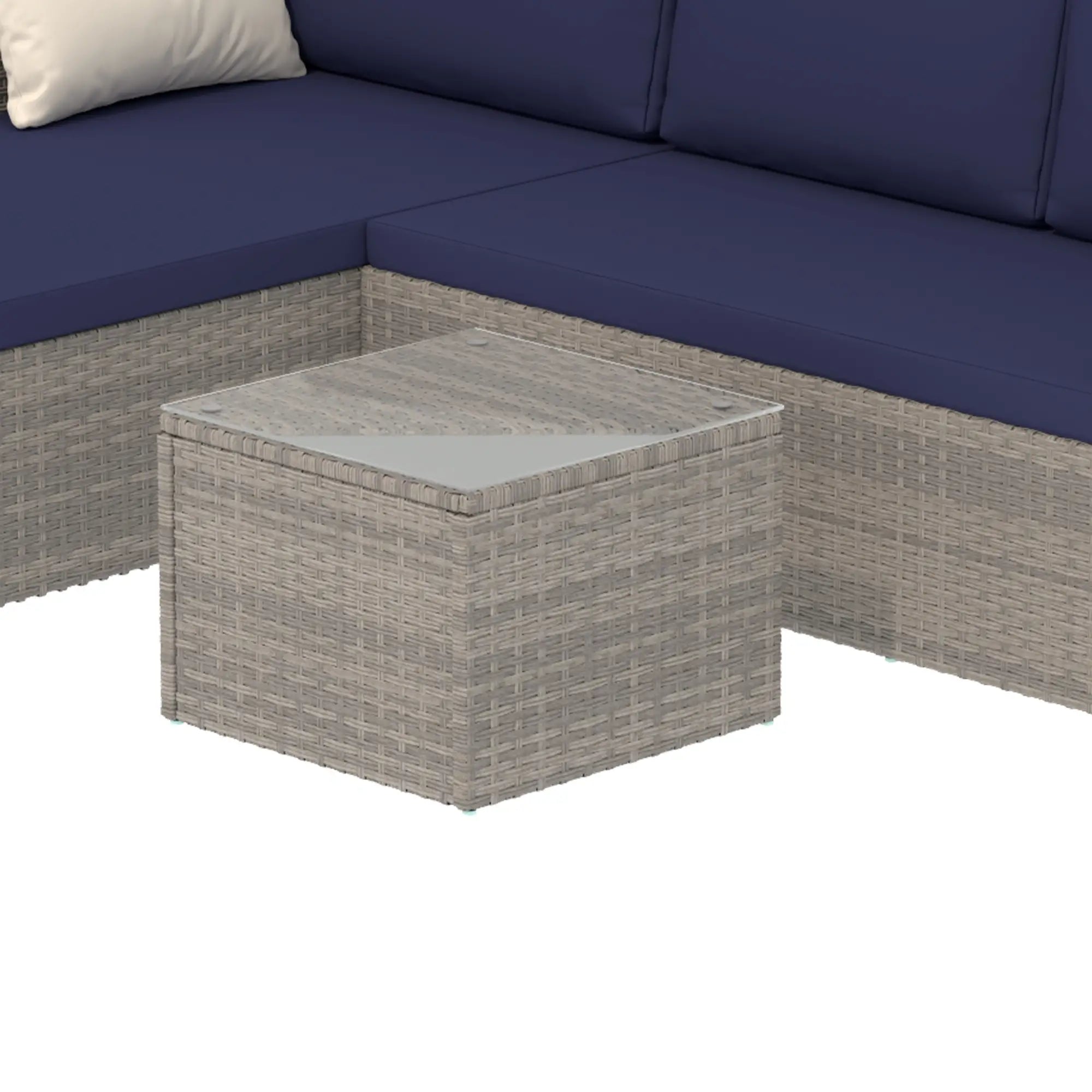 3Pc Rattan Sofa Set With Coffee Table, Cushions, Pillows Patio Furniture Sets at Gallery Canada