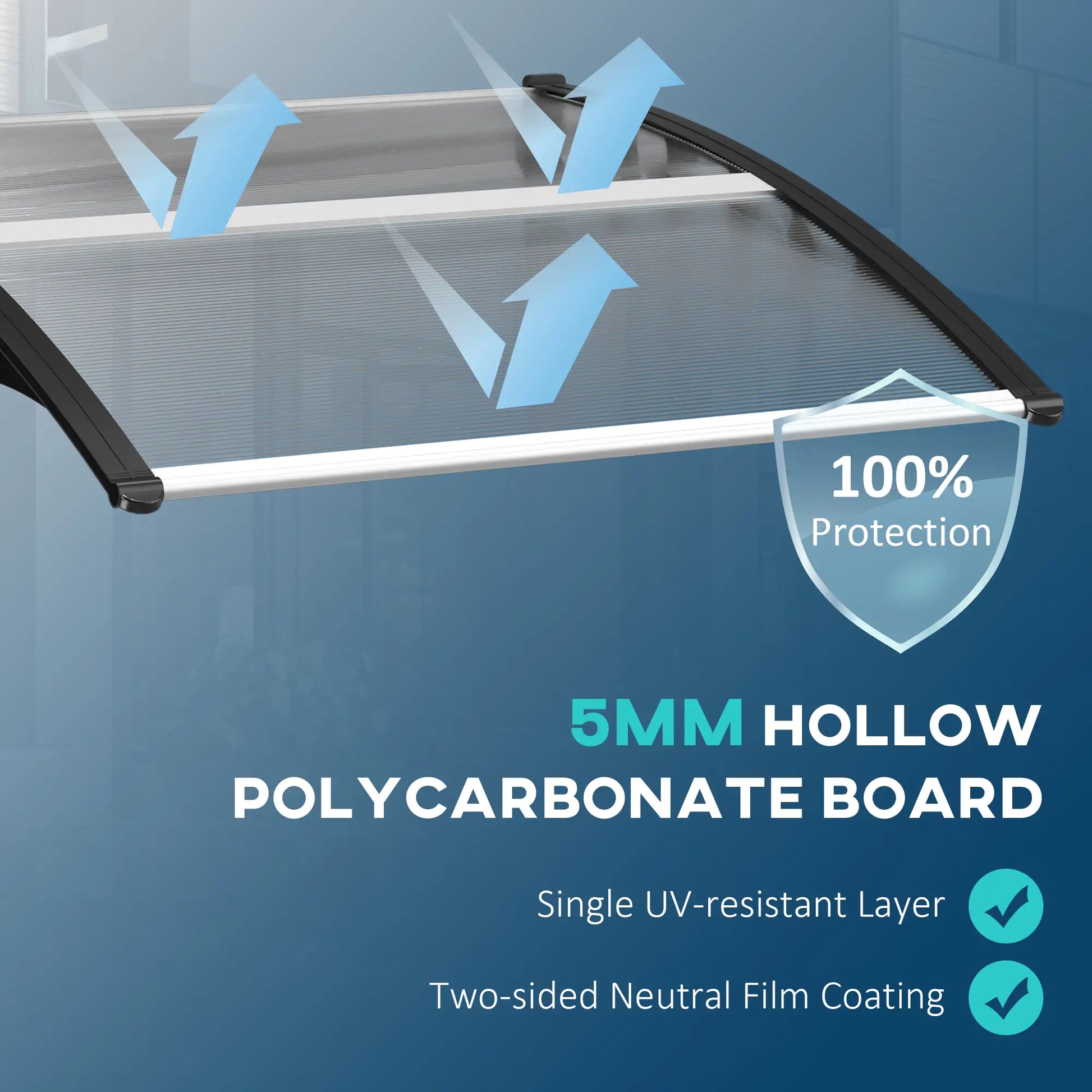 40.6" x 38" Polycarbonate Awning Door Canopy, UV Protection, Clear Door Awnings at Gallery Canada