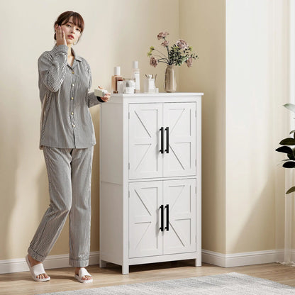 Farmhouse Bathroom Storage Cabinet, Adjustable Shelf, White Bathroom Cabinets at Gallery Canada