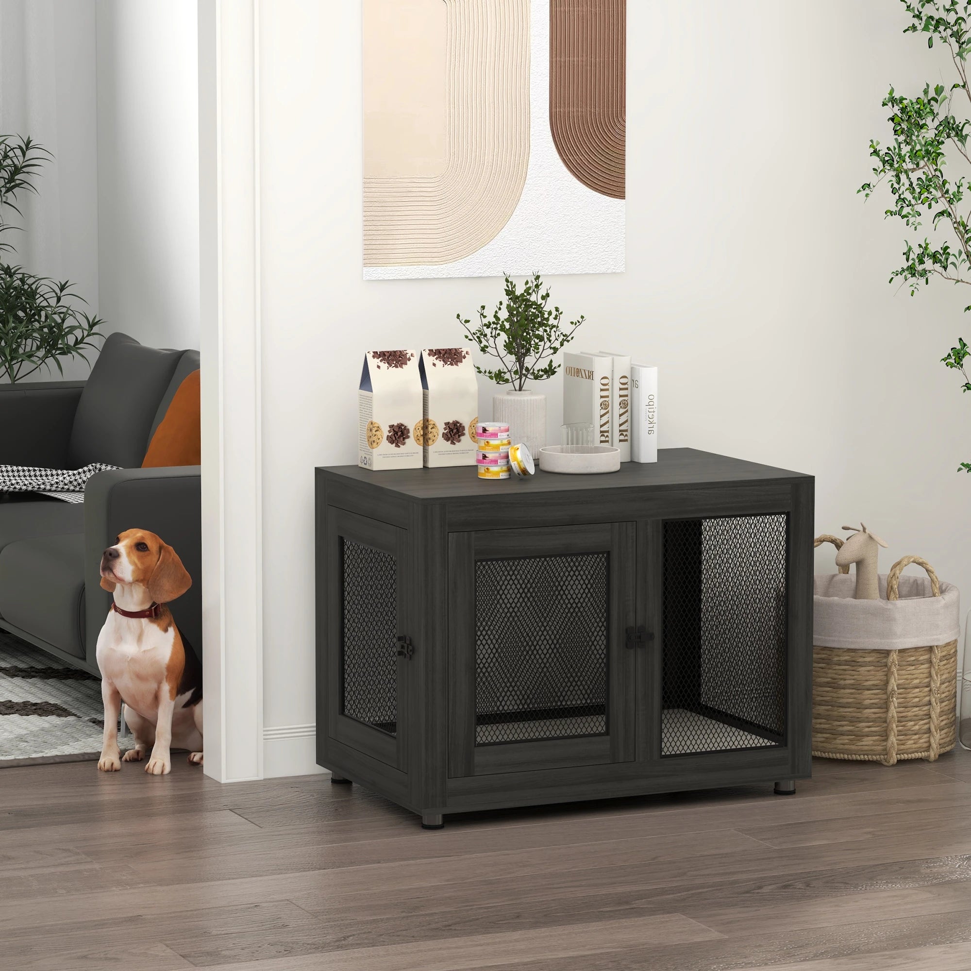 Pet Crate End Table, Water-resistant Cushion, Large Medium Dogs, Black Houses, Kennels & Pens at Gallery Canada