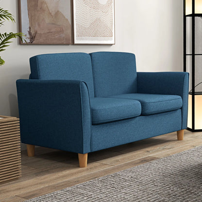 2-Seat Sofa with Armrests, Wood Legs, 2-Seater, Blue 2-Seater Sofas at Gallery Canada