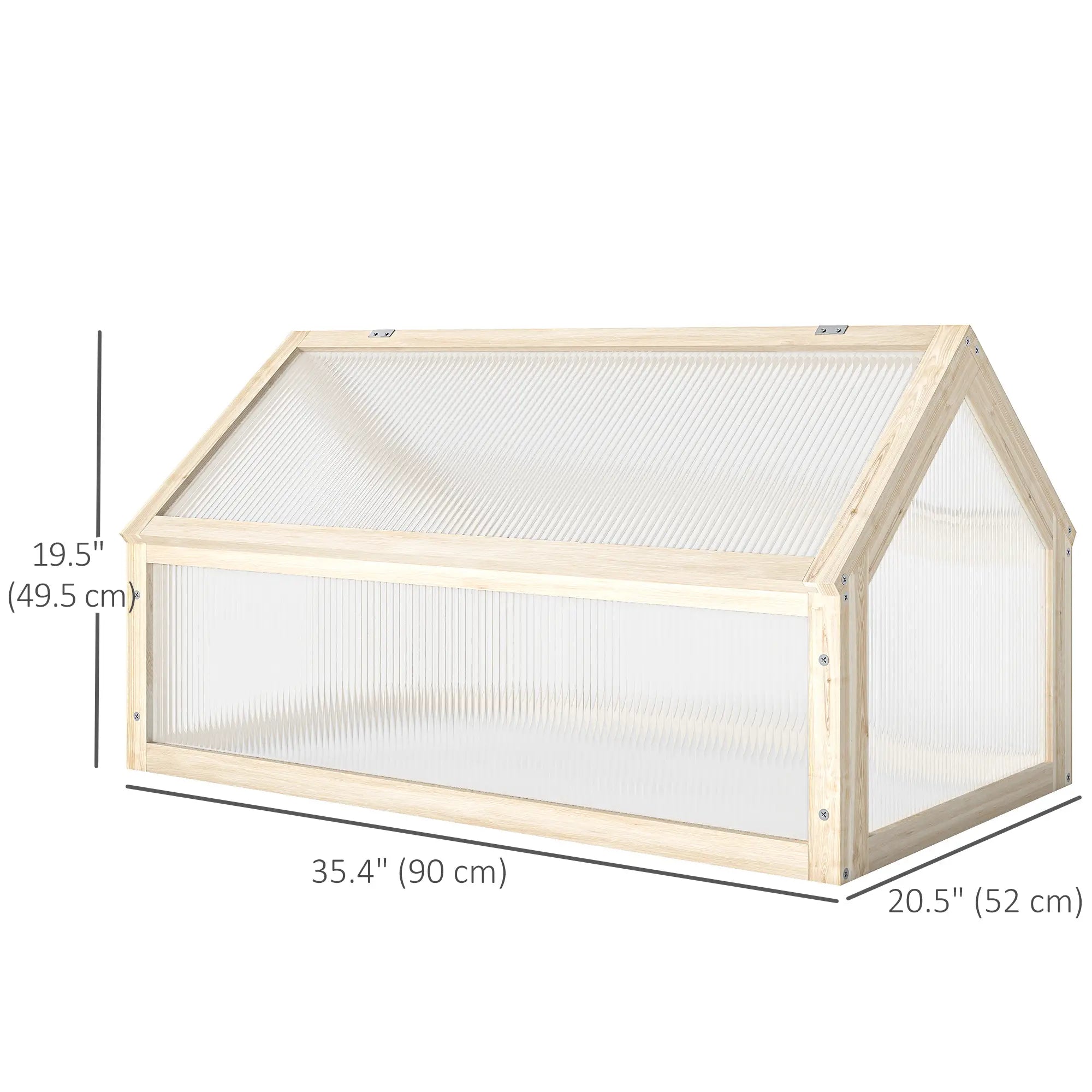 Wooden Cold Frame Greenhouse, Portable Raised Planter, Openable Top, 35.5