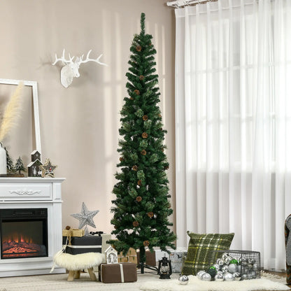 7.5ft Pencil Christmas Tree, Artificial, Pine Needles, Realistic Branches, Green Pencil Christmas Trees at Gallery Canada