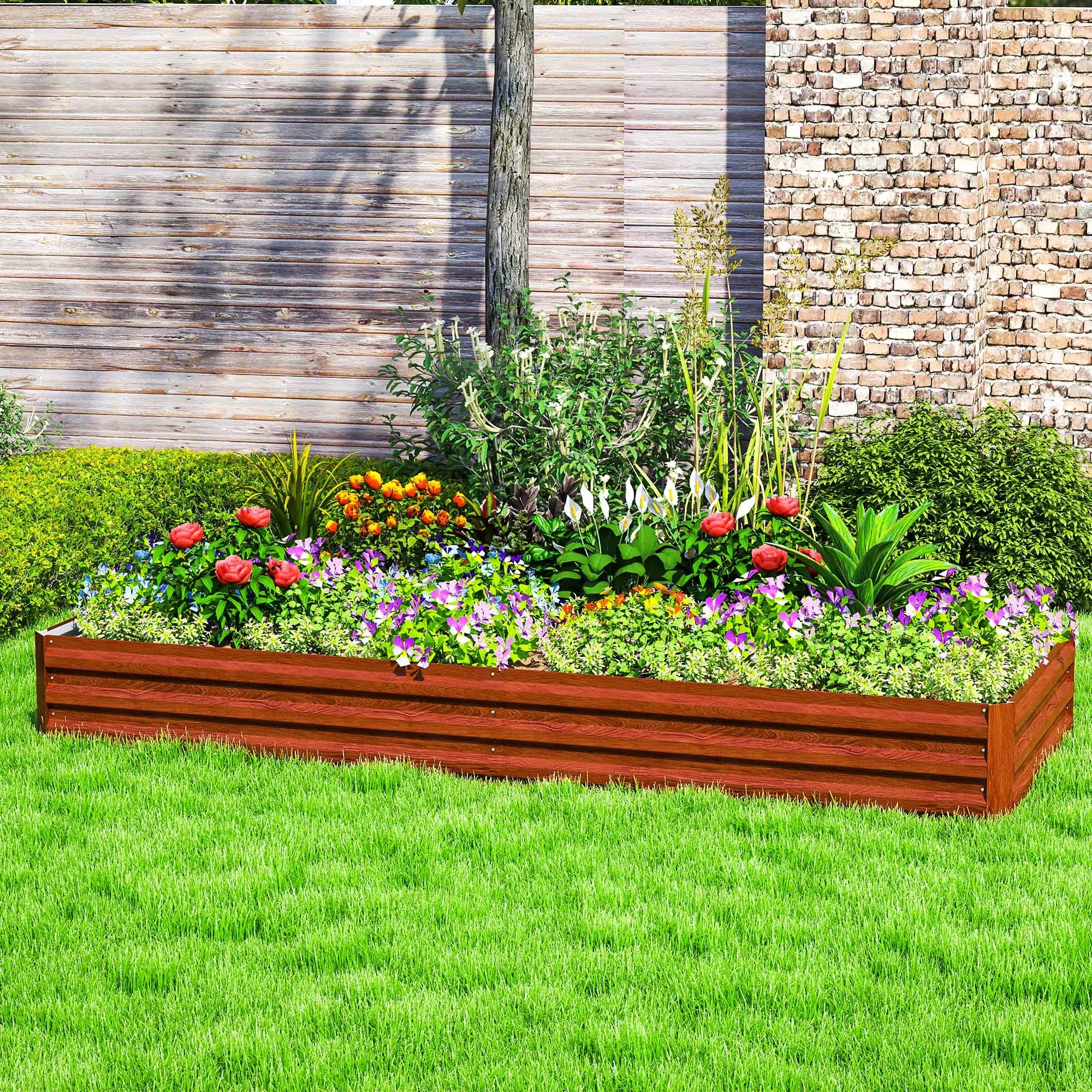 95x36x12 Galvanized Raised Garden Bed, Brown Galvanized Planter Boxes at Gallery Canada