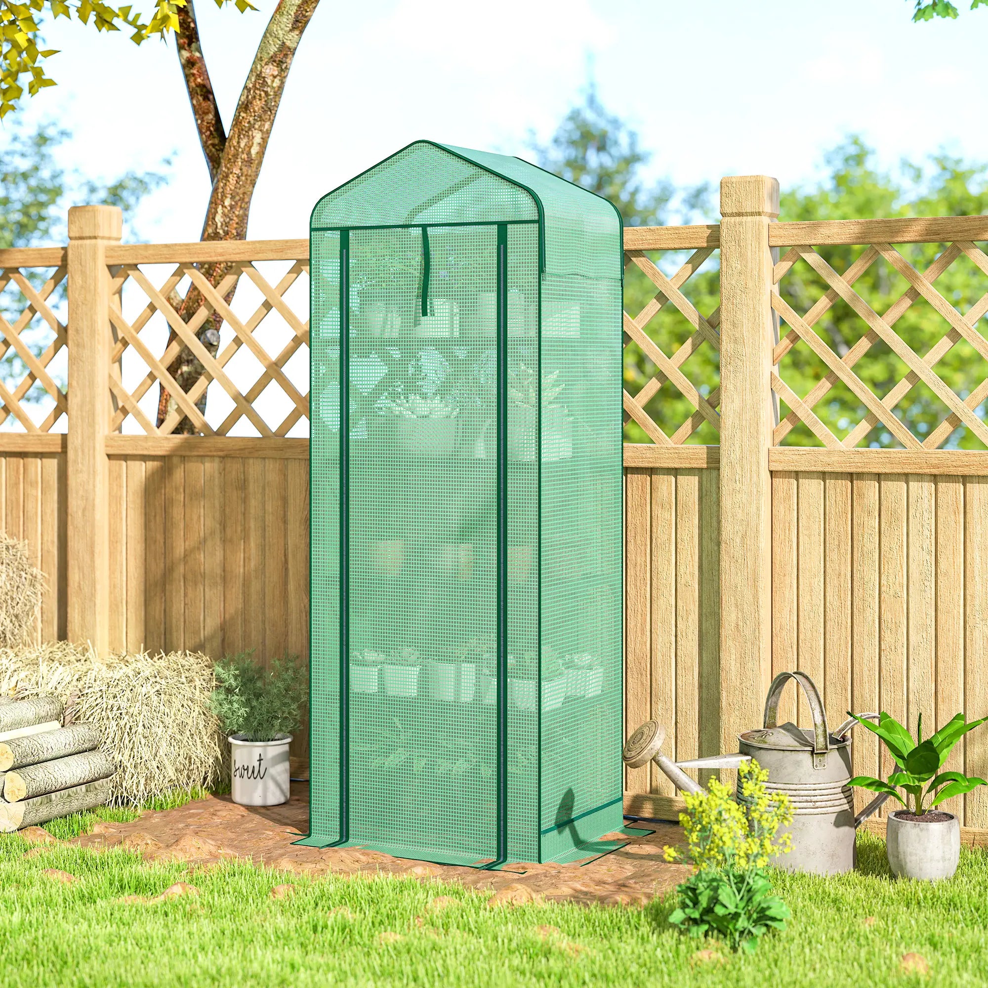 Mini Greenhouse With Screen Roof, 27.6