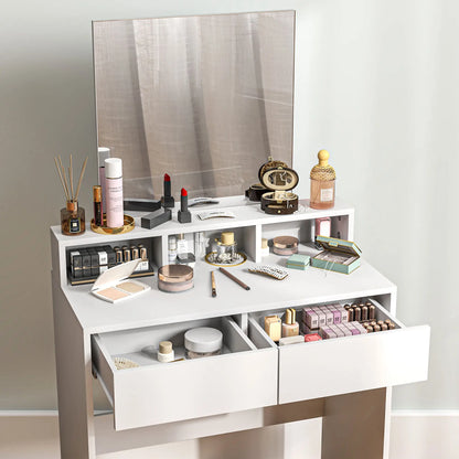 Modern Makeup Vanity Desk with Mirror, Drawers, White Dressing & Vanity Tables at Gallery Canada