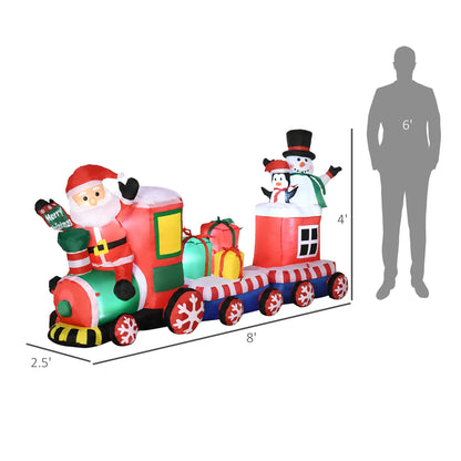 8ft Inflatable Christmas Train, Santa Snowman Penguin, LED Yard Display Christmas Inflatables at Gallery Canada