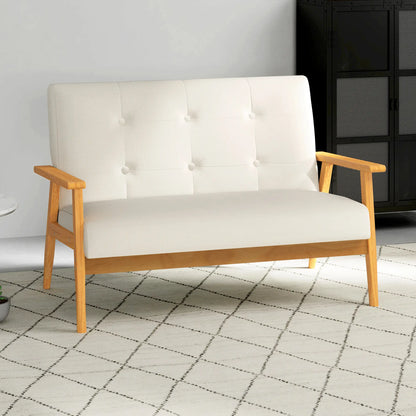 45" 2 Seat Sofa, Upholstered Two Seater Couch, Beige 2-Seater Sofas at Gallery Canada