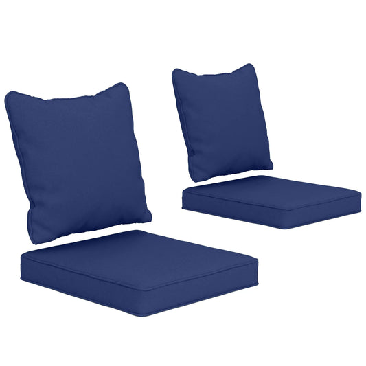 Seat Cushion Back Pillows Set of 2, Patio Chair Cushions, Dark Blue Patio Chair Cushions Dark Blue at Gallery Canada