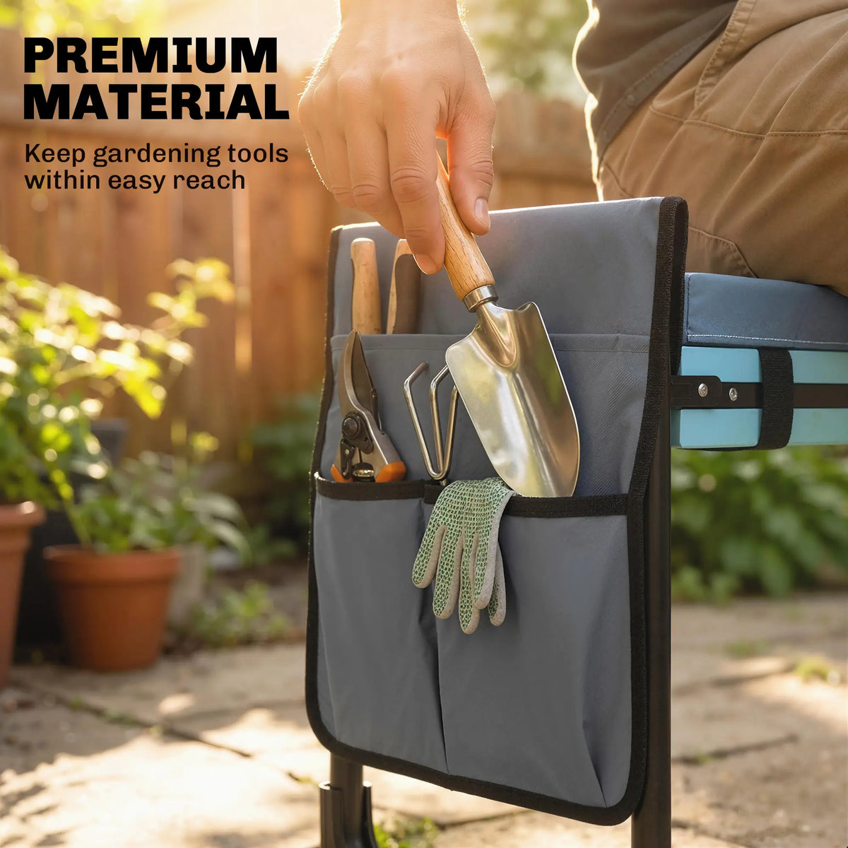 Heavy Duty Foldable Garden Kneeler Seat, Extendable Steel Legs Garden Accessories at Gallery Canada