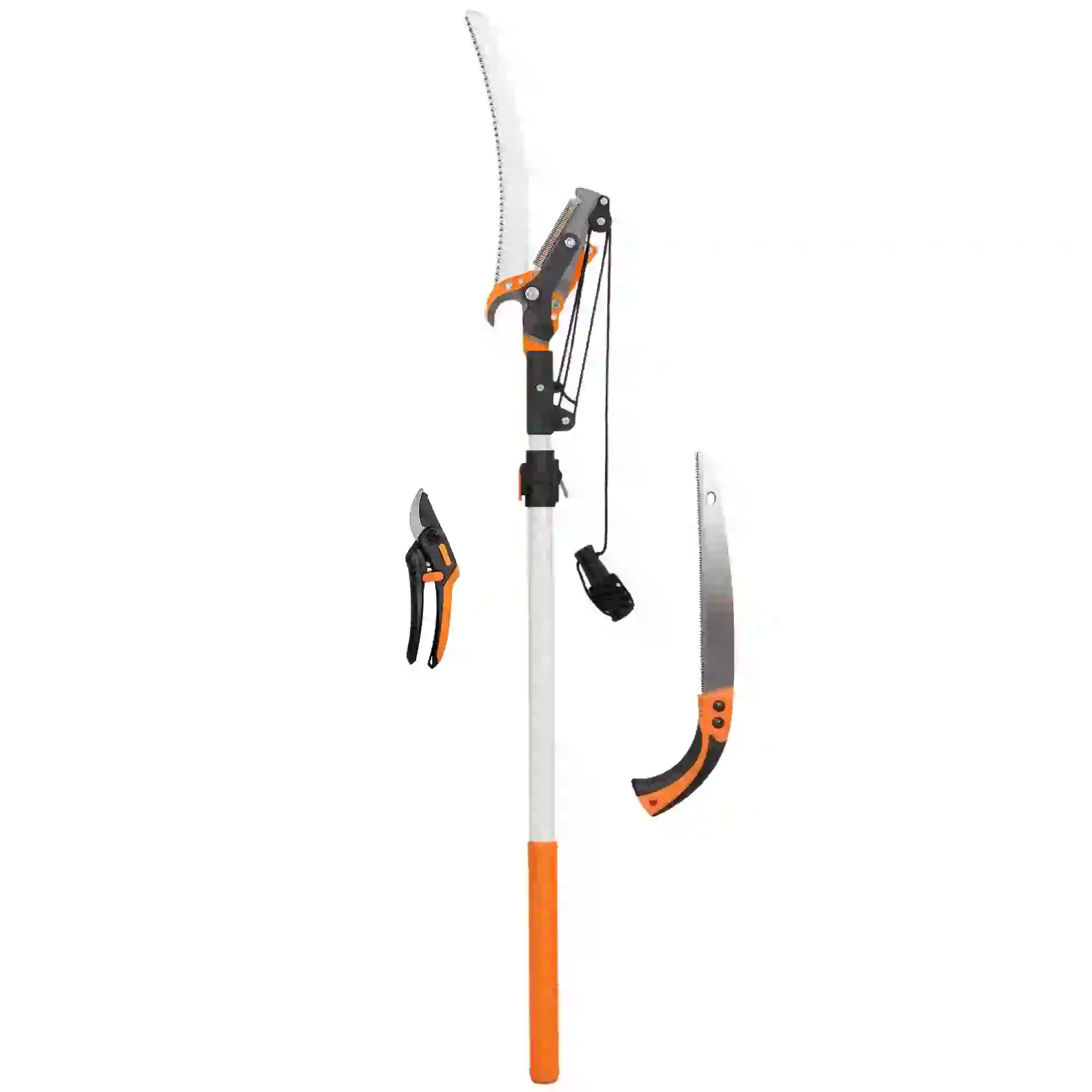 2-In-1 Manual Pole Saw, Hand Pruning Saw, 6.5ft Telescopic Pruner Garden Accessories Orange at Gallery Canada