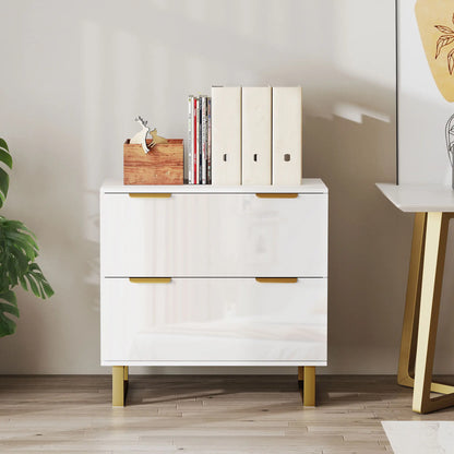 2 Drawer Lateral File Cabinet, Letter/A4/Legal Size, High Gloss White, White Office Cabinets & Cupboards at Gallery Canada