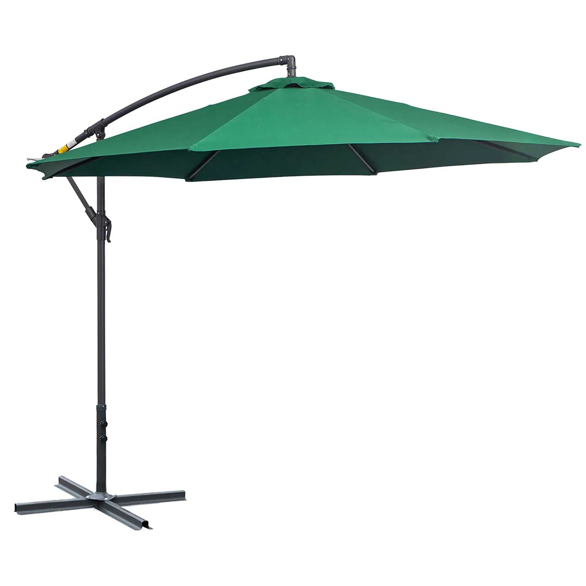10' Deluxe Patio Umbrella, Offset Sunshade with Crank, Dark Green Cantilever Umbrellas at Gallery Canada
