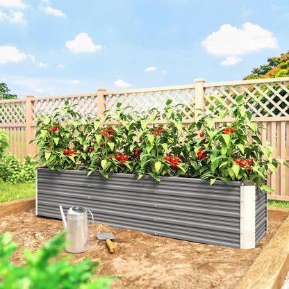 6' x 1.5' x 1.3' Galvanized Raised Garden Bed, Elevated Metal Planter Box, Light Grey Galvanized Planter Boxes at Gallery Canada