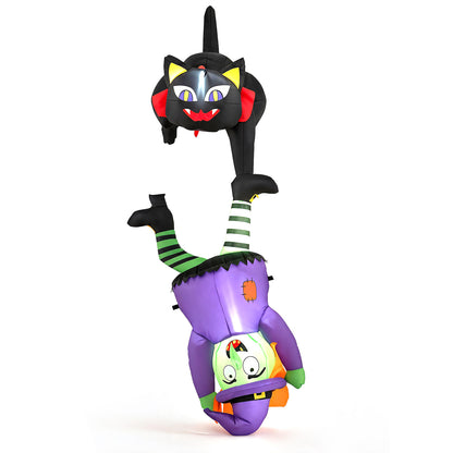 6.2 FT Halloween Inflatable Witch Cat, LED Lights, Black Halloween Black at Gallery Canada