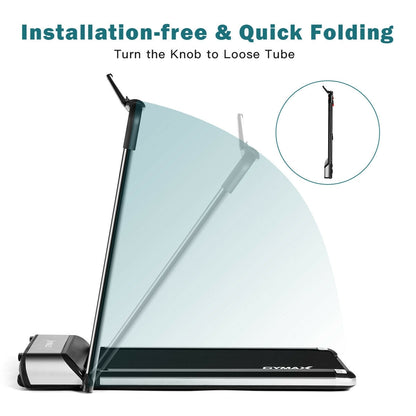 Ultra-thin Electric Folding Motorized Treadmill with LCD Monitor Low Noise, Black Treadmills at Gallery Canada