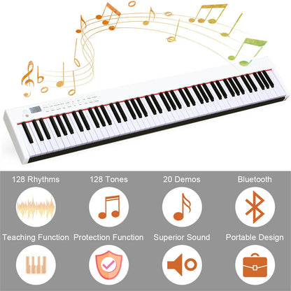 BX-II 88-key Portable Digital Piano with MP3, White Pianos & Keyboards at Gallery Canada