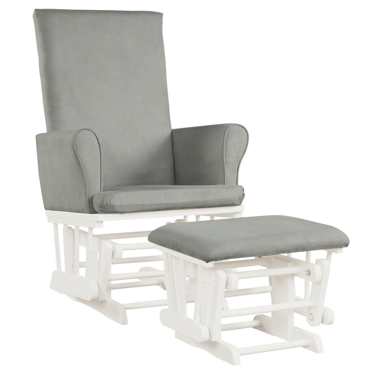 Baby Nursery Rocking Chair Glider And Ottoman Set, Gray Recliners at Gallery Canada