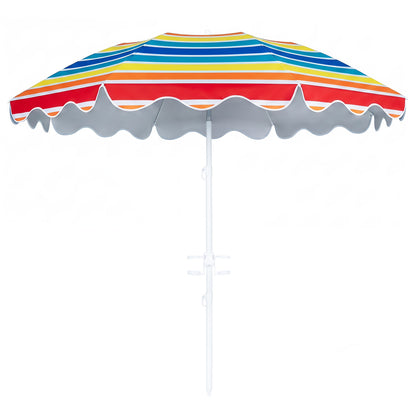 6.5 FT Beach Umbrella UPF 50+ with Sand Anchor, Multicolor Outdoor Umbrellas at Gallery Canada