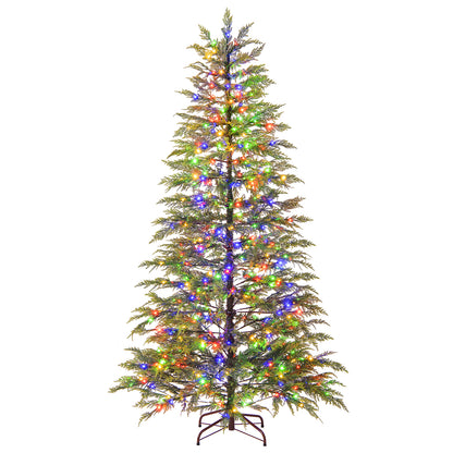 6.5 Feet Artificial Christmas Tree with Branch Tips and Colorful LED Lights, Green Christmas Tree at Gallery Canada