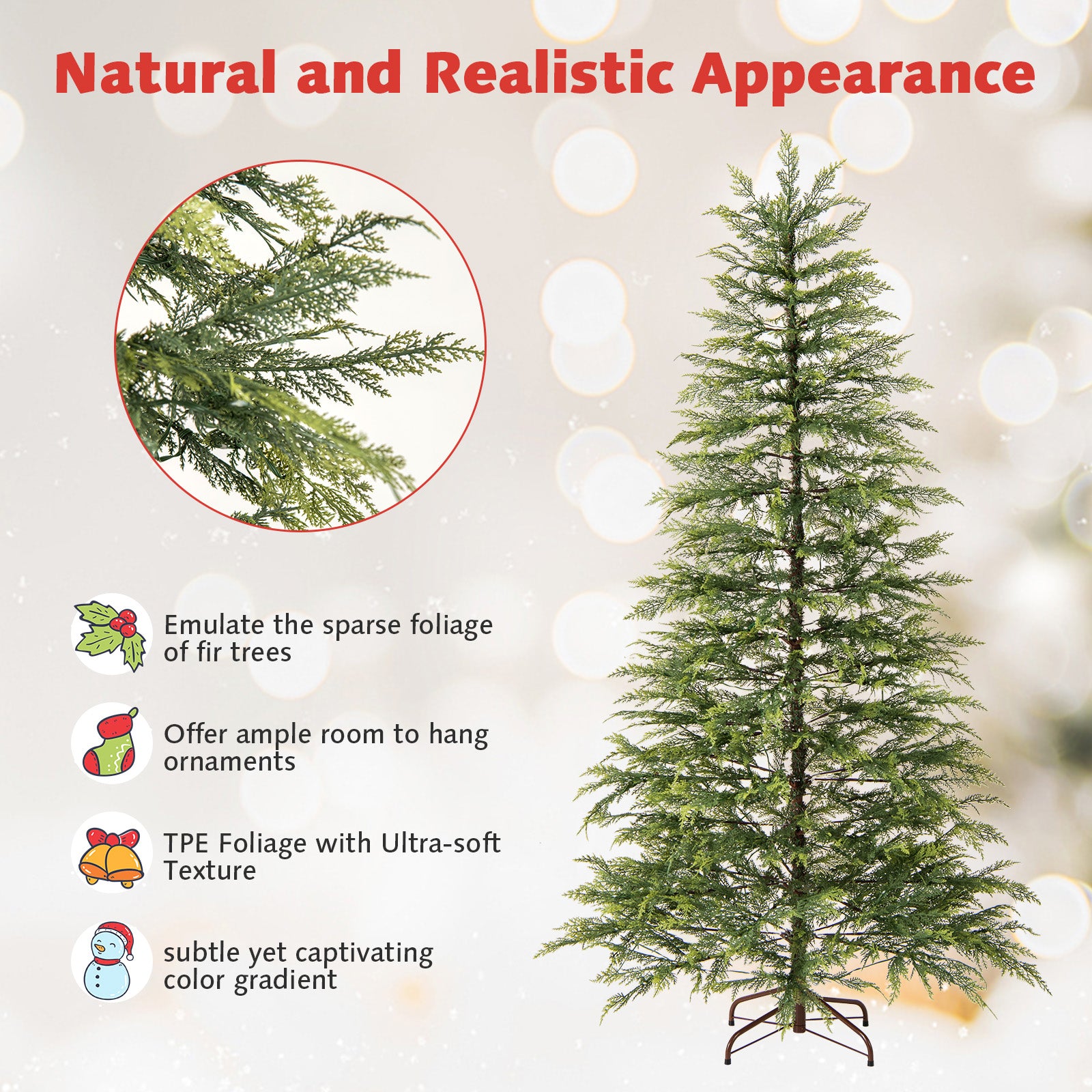 6.5 Feet Artificial Christmas Tree, LED Lights, Green Christmas Tree at Gallery Canada
