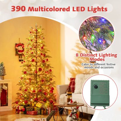 6.5 Feet Artificial Christmas Tree with Branch Tips and Colorful LED Lights, Green Christmas Tree at Gallery Canada