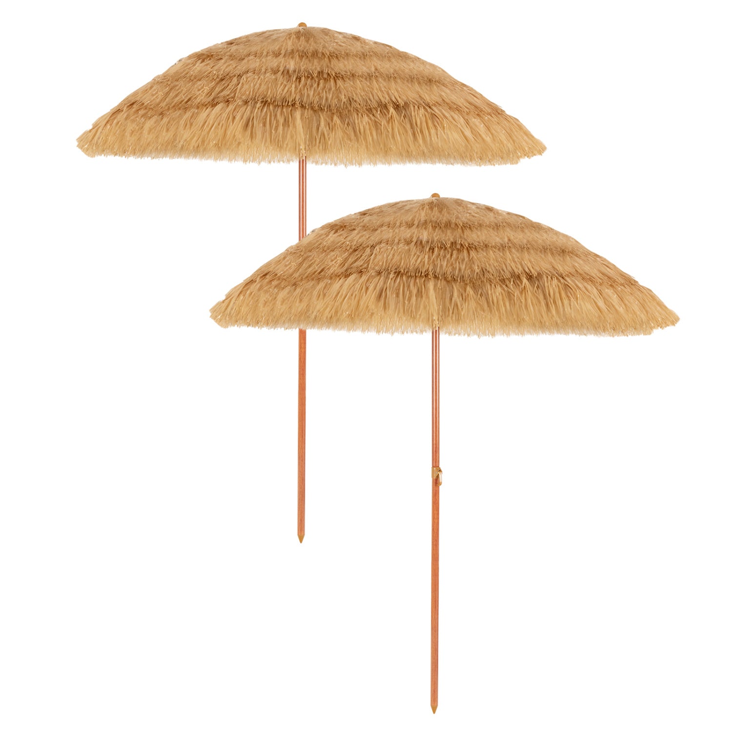 6.5 Feet Portable Thatched Tiki Beach Umbrella with Adjustable Tilt for Backyard Outdoor Umbrellas at Gallery Canada