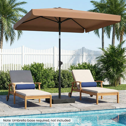 6.5 x 4.3 FT Rectangular Outdoor Balcony Umbrella, Tilt Adjust, Brown Outdoor Umbrellas at Gallery Canada