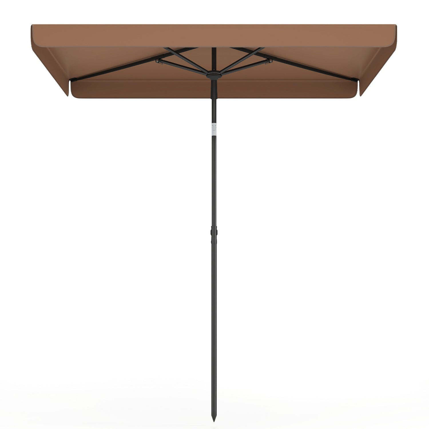 6.5 x 4.3 FT Rectangular Outdoor Balcony Umbrella, Tilt Adjust, Brown Outdoor Umbrellas at Gallery Canada