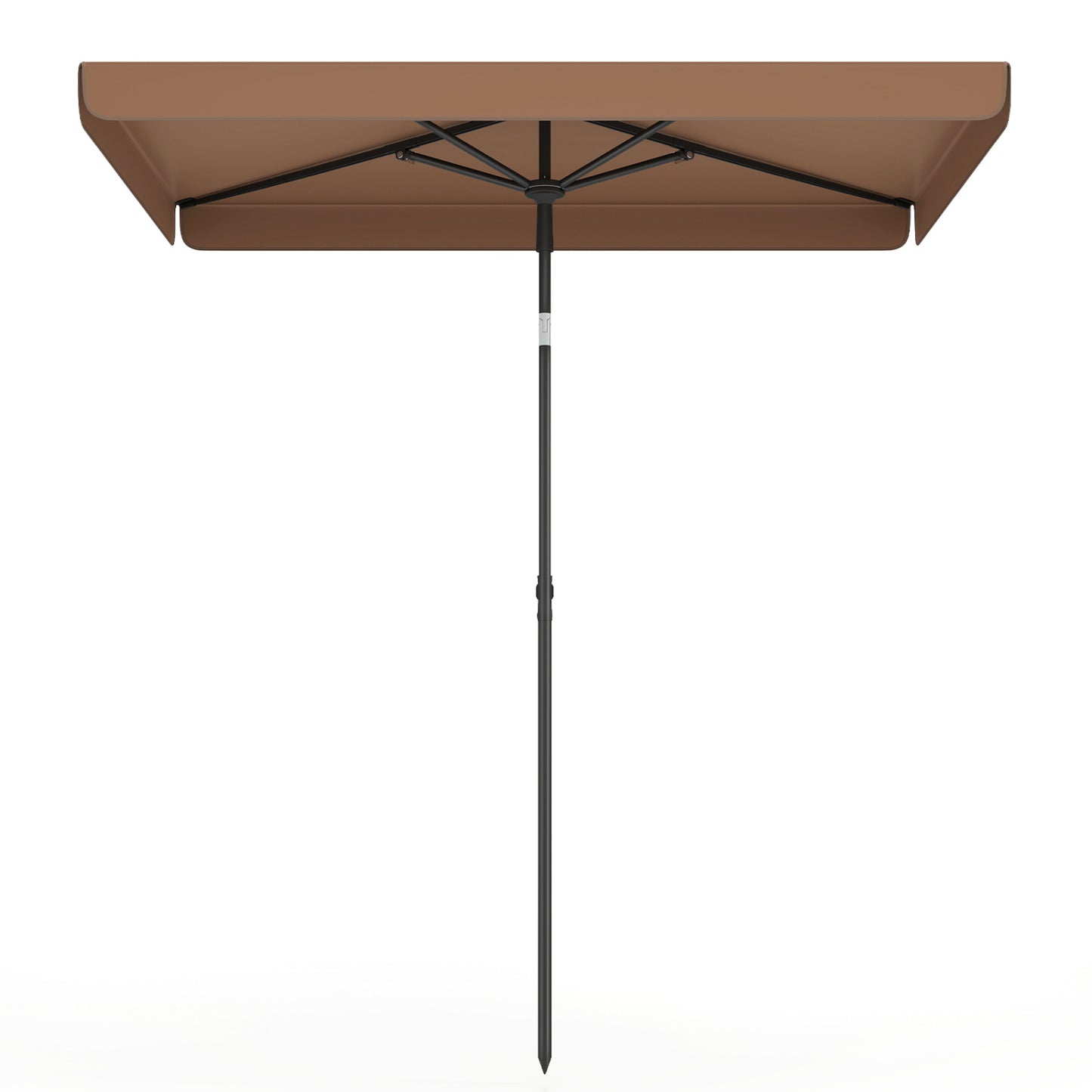6.5 x 4.3 FT Rectangular Outdoor Balcony Umbrella, Tilt Adjust, Brown Outdoor Umbrellas at Gallery Canada