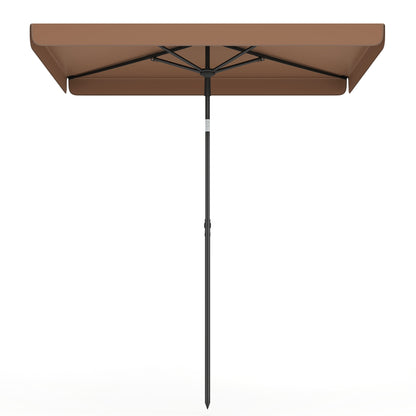 6.5 x 4.3 FT Rectangular Outdoor Balcony Umbrella, Tilt Adjust, Brown Outdoor Umbrellas at Gallery Canada