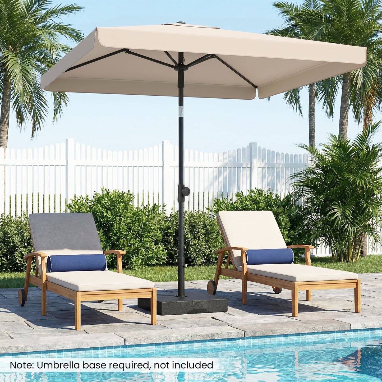 6.5 X 4.3 Ft Rectangular Outdoor Umbrella, Beige