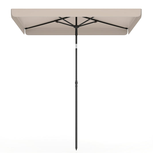 6.5 X 4.3 Ft Rectangular Outdoor Umbrella, Beige Outdoor Umbrellas Beige at Gallery Canada