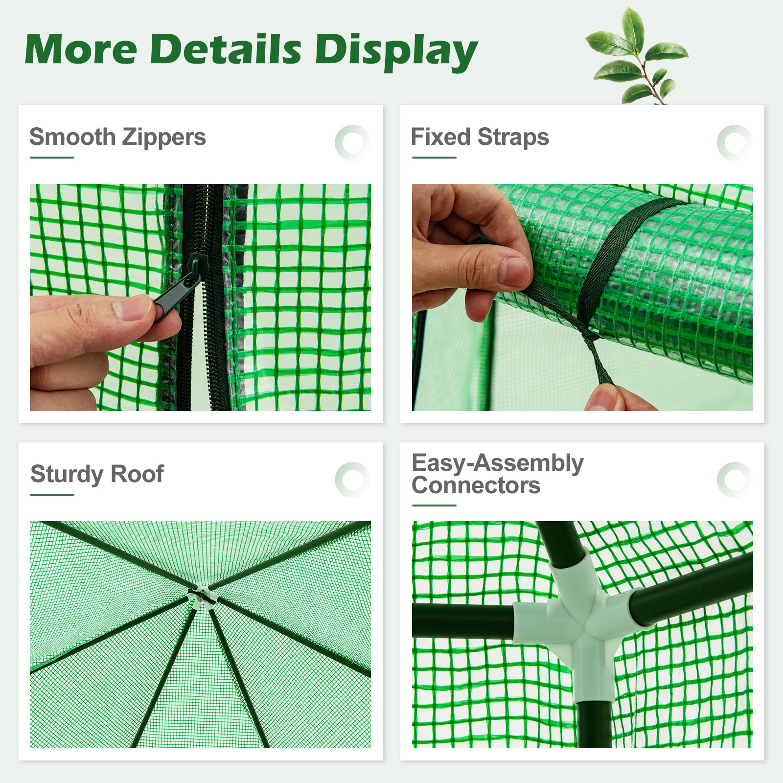 6.5 x 5.6 x 6.2 FT Mini Walk-in Greenhouse Portable Outdoor Warm House for Winter with PE Cover, Green Greenhouses at Gallery Canada