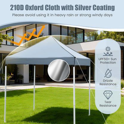 6.5 x 6.5 FT Pop up Canopy Tent with 4 Sidewalls and Wheeled Bag-Grey, Gray Canopies at Gallery Canada