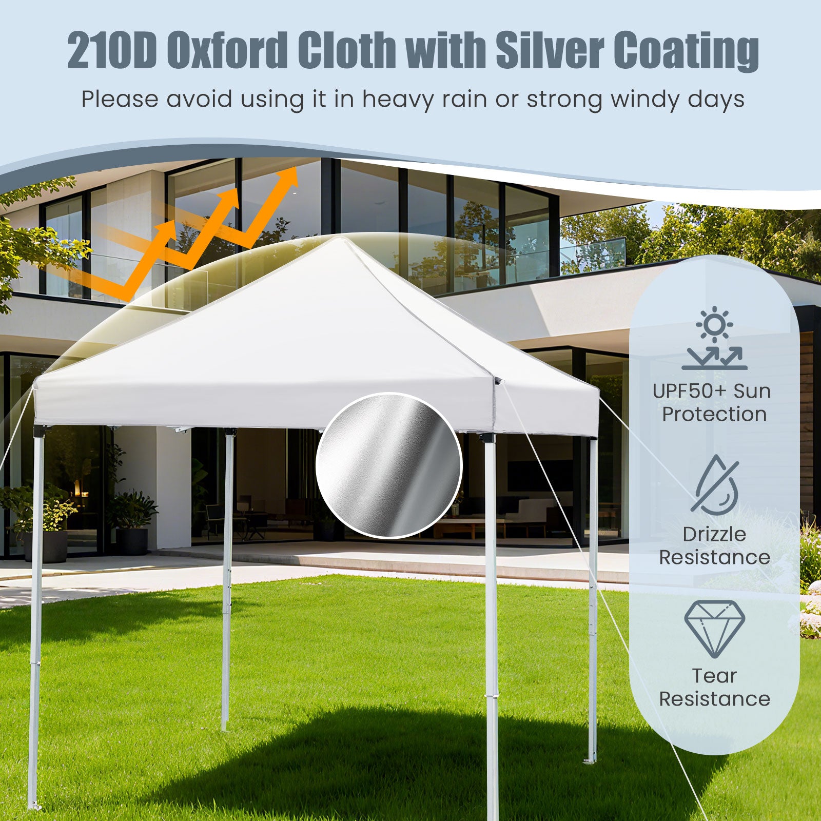 6.5 x 6.5 FT Pop up Canopy Tent with 4 Sidewalls and Wheeled Bag-white, White Canopies at Gallery Canada