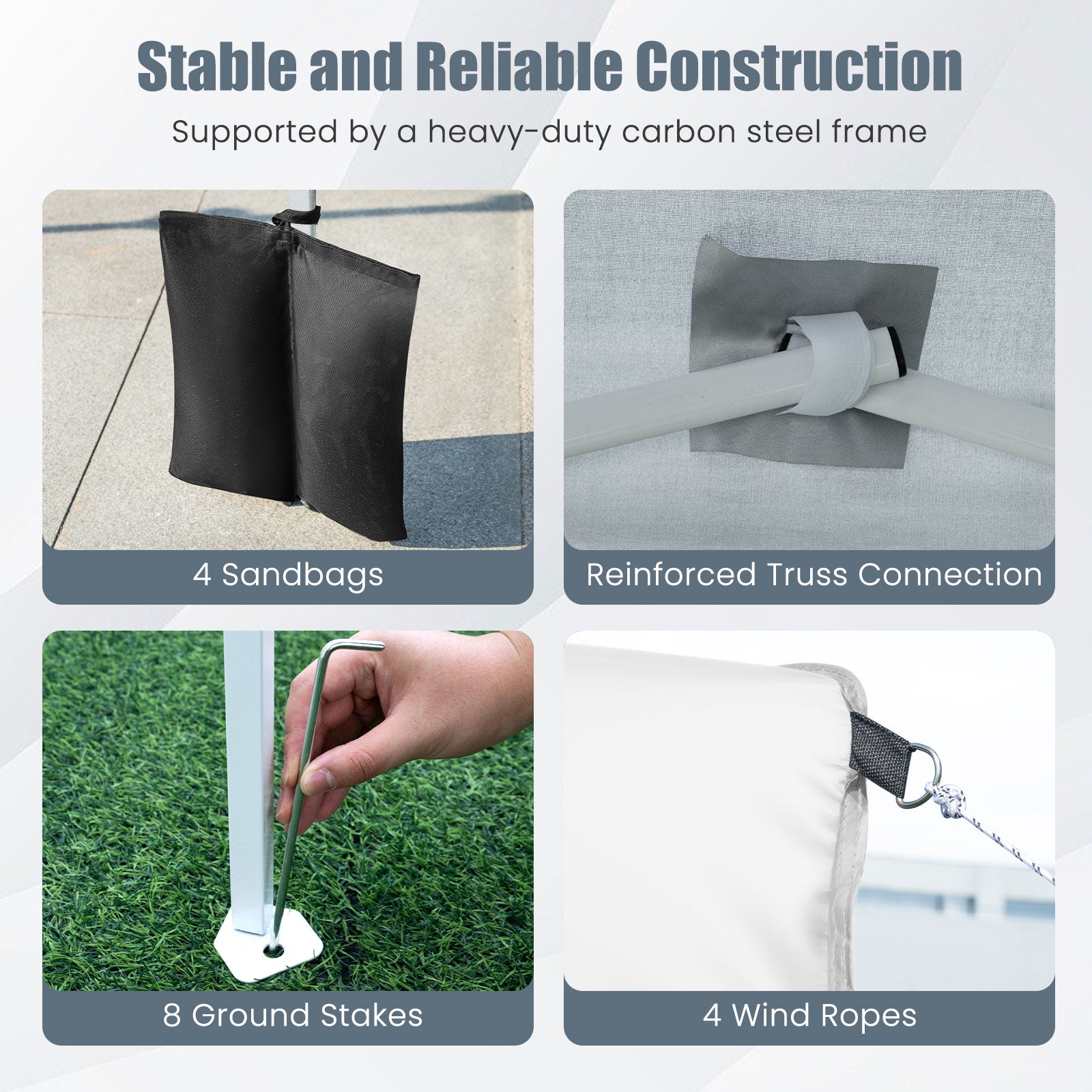 6.5 x 6.5 FT Pop up Canopy Tent with 4 Sidewalls and Wheeled Bag-white, White Canopies at Gallery Canada