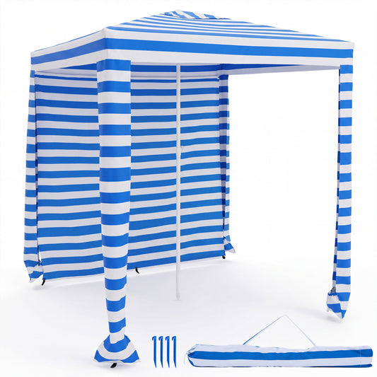 6.6 x 6.6 Feet Foldable Beach Canopy With Carry Bag, Navy Canopies Navy at Gallery Canada