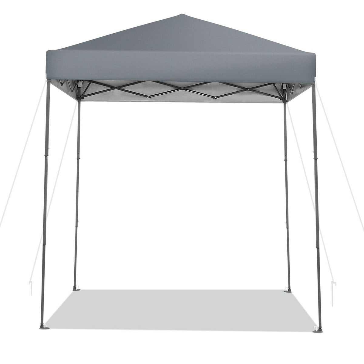 Tente parapluie extérieure pliable de 6,6 x 6,6 pieds, UPF 50+, gris