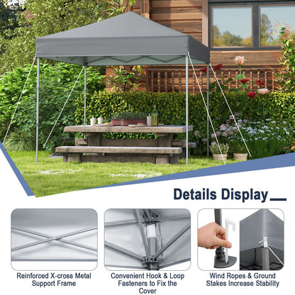 Tente parapluie extérieure pliable de 6,6 x 6,6 pieds, UPF 50+, gris