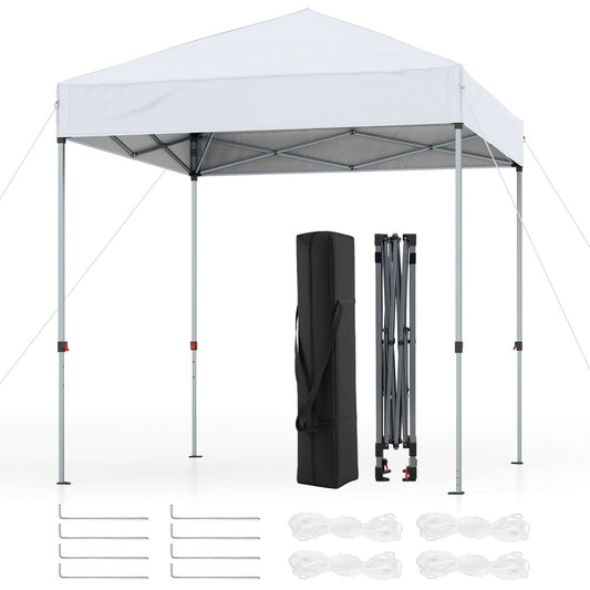 6.6 x 6.6 Feet Outdoor Pop-up Canopy Tent, UPF 50+, White Canopies White at Gallery Canada