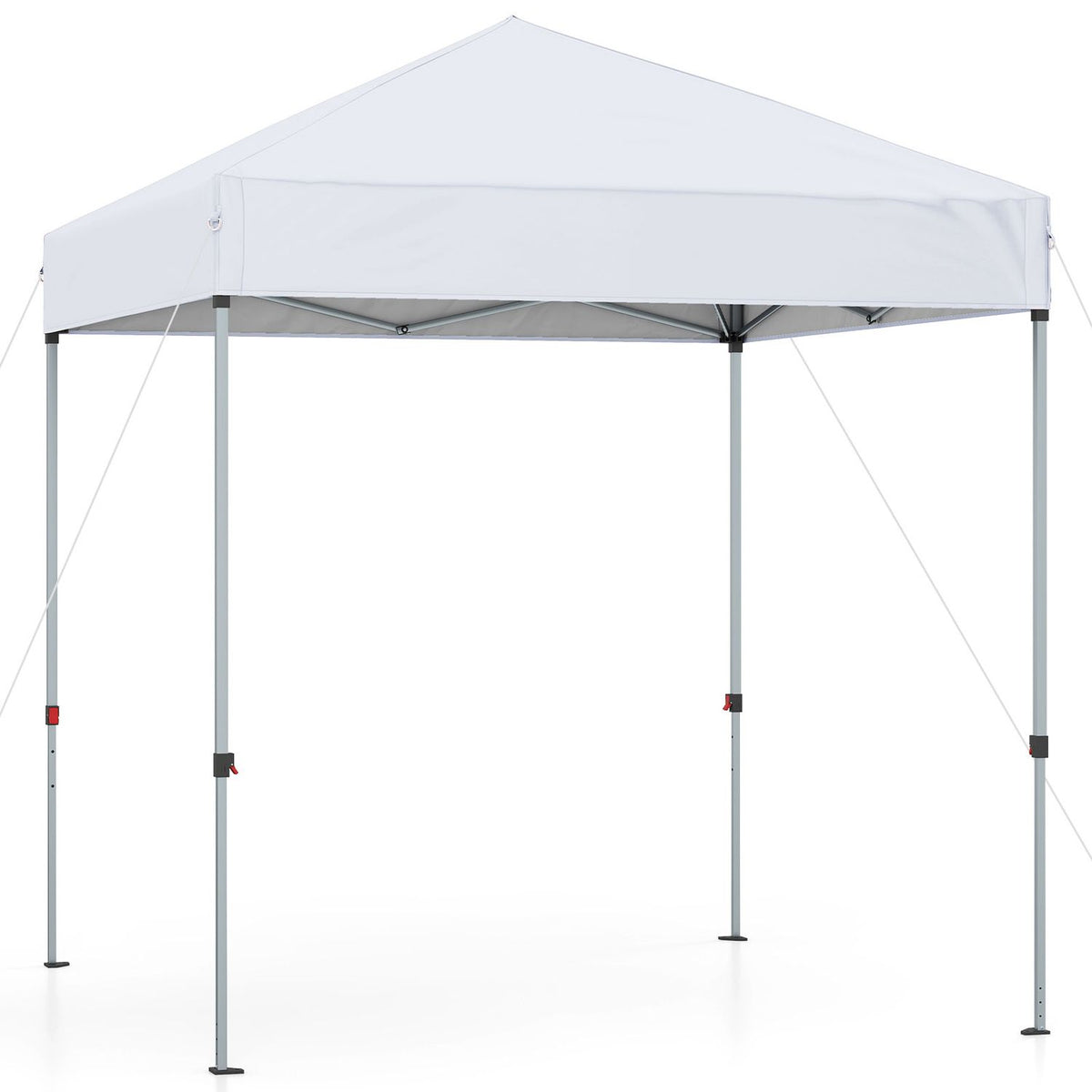 Tente parapluie pop-up extérieure de 6,6 x 6,6 pieds, UPF 50+, blanche