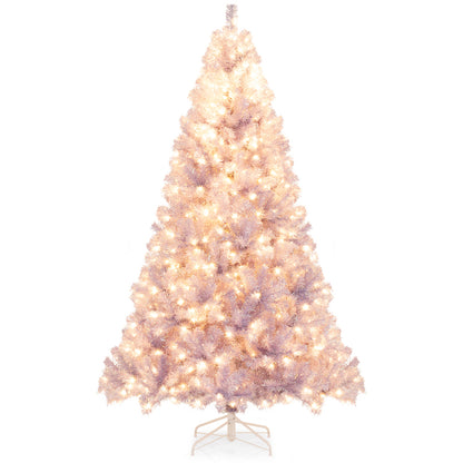 6/7.5 FT Pre-Lit Tinsel Christmas Tree Artificial Xmas Tree-M, Green Christmas Tree Options at Gallery Canada