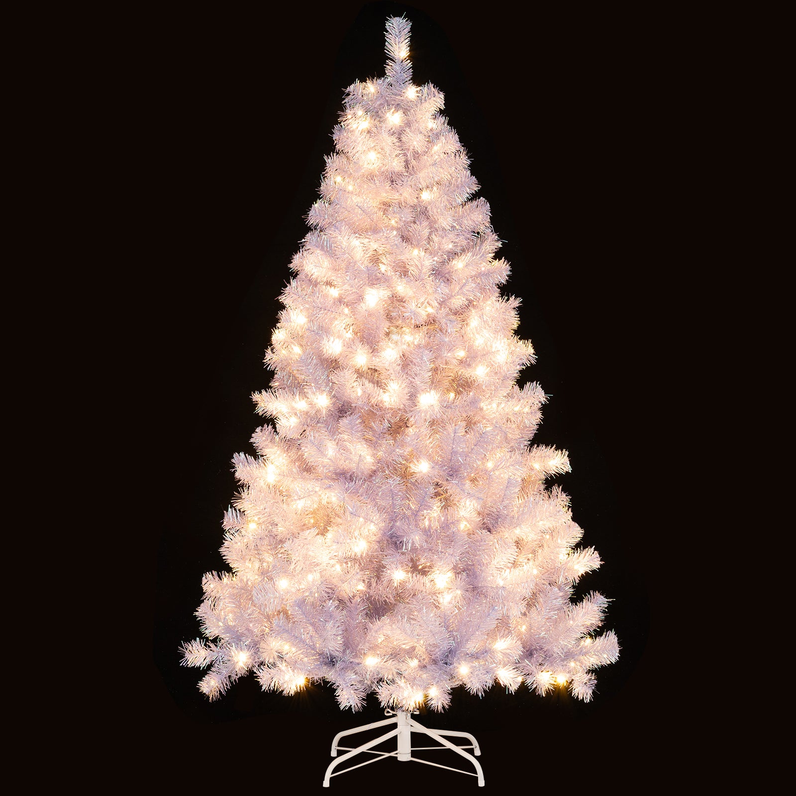 6/7.5 FT Pre-Lit Tinsel Christmas Tree Artificial Xmas Tree-S, Purple Christmas Tree at Gallery Canada