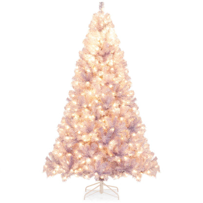 6/7.5 FT Pre-Lit Tinsel Artificial Christmas Tree, Green Christmas Tree at Gallery Canada