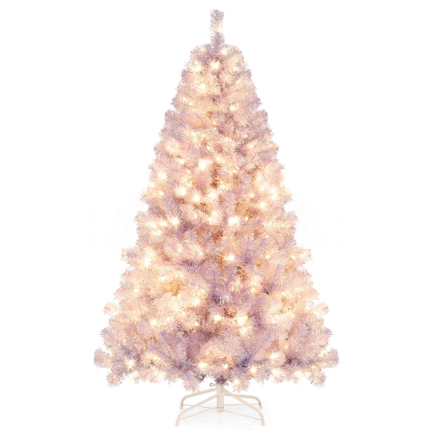6/7.5 FT Pre-Lit Tinsel Artificial Christmas Tree, Purple Christmas Tree Purple at Gallery Canada