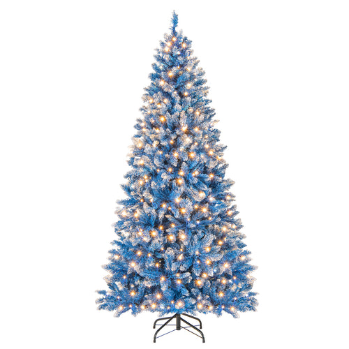 6/7/8/9 FT Artificial Christmas Tree with 767 Snowy Branch Tips-6 FT, Blue